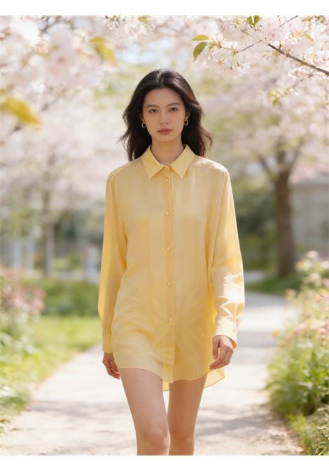 GRIFONI Fluid Silk Shirt in Banana Yellow GRIFONI |  | G1AB004421G