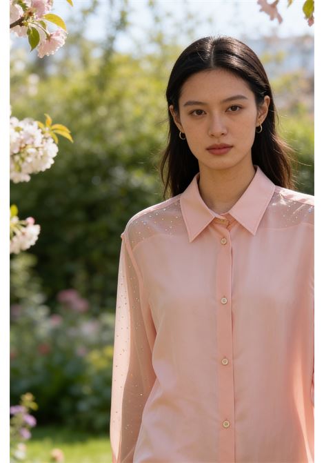 GRIFONI Camicia in Seta Fluida Color Confetto GRIFONI | CAMICIE | G1AB004440G