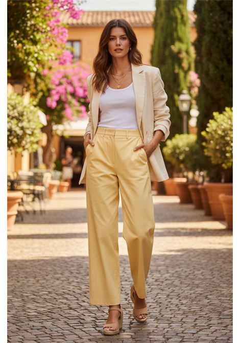 Pantaloni GRIFONI in Cotone Giallo Banana - Taglio Dritto GRIFONI | Pantaloni | G1AB006521G