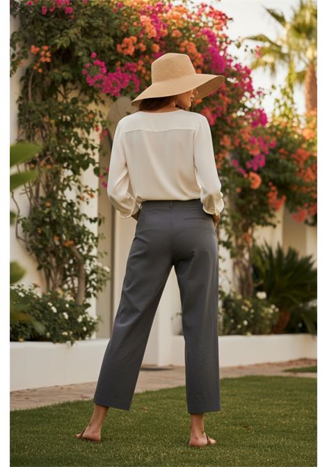 GRIFONI Straight-Leg Cotton Trousers in Charcoal GRIFONI |  | G1AB006596G