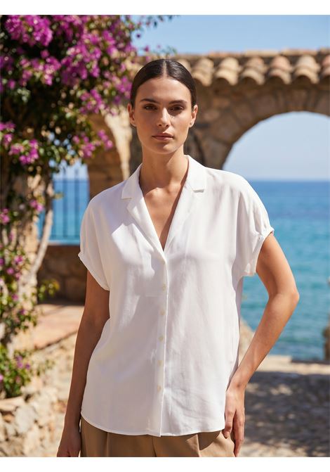 JUCCA Camicia in 100% Seta con Rouches - Bianco JUCCA | CAMICIE | J4312286/23001