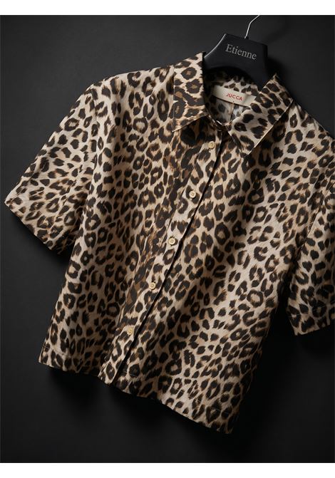 JUCCA Wide-Shoulder Cotton Top in Almond Brown JUCCA |  | J4312293/27M397