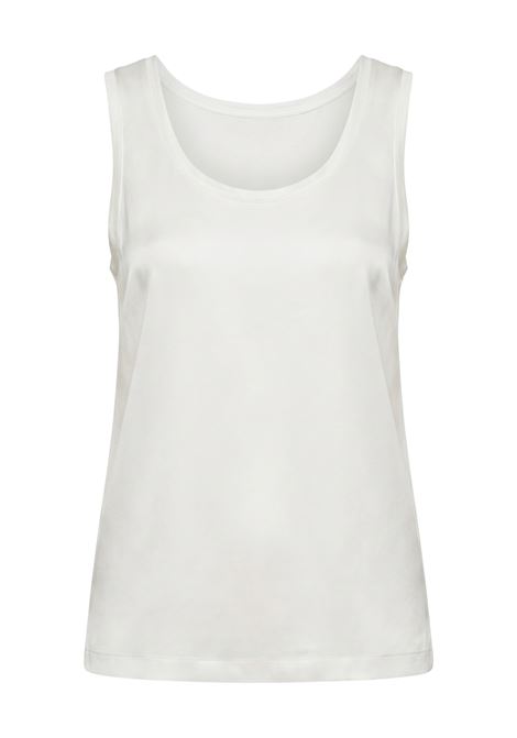 JUCCA Stretch Silk Satin Tank Top - Cream JUCCA |  | J4352008/L/03045
