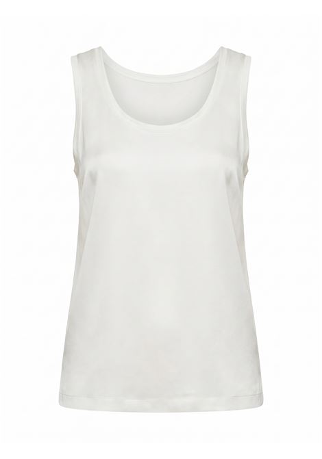 JUCCA Canotta in Raso di Seta Stretch - Panna JUCCA | Canotta | J4352008/L/03045