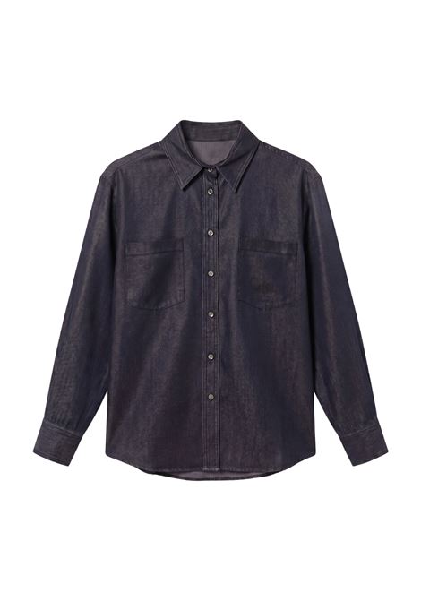 JUCCA Camicia in 100% Seta Effetto Denim Nero JUCCA | CAMICIE | J4352045/29N003