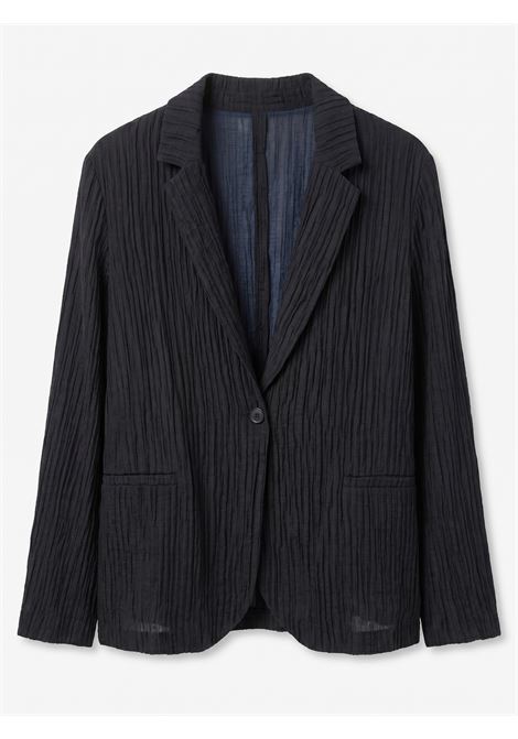 JUCCA Blazer Monopetto Plissé in Lyocell Nero JUCCA | GIACCHE | J4353003/19003