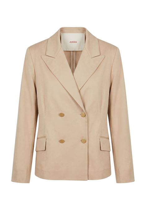 JUCCA Double-Breasted Cotton Twill Blazer in Sand JUCCA |  | J4353005/05512