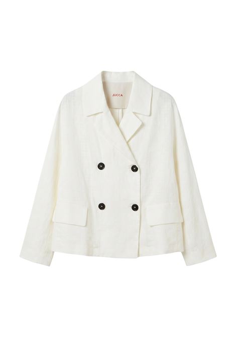JUCCA Short Double-Breasted Linen & Cotton Jacket - Cream JUCCA |  | J4353066/31045