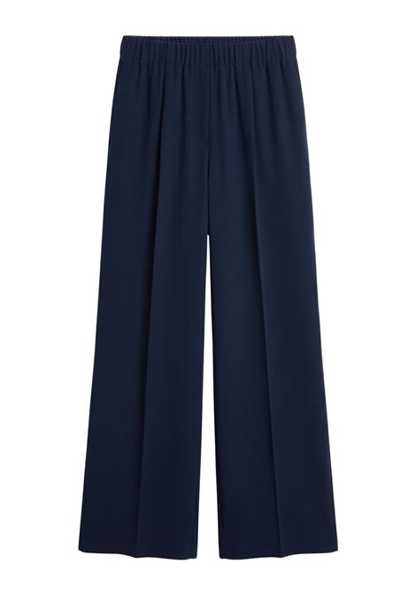 JUCCA Pantaloni Ampi in Misto Seta - Navy Blu - Donna JUCCA | Pantaloni | J4354008/07582