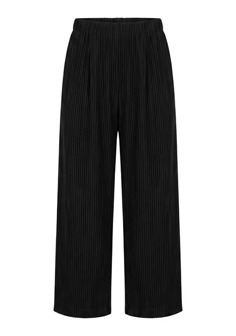 JUCCA Pantaloni Ampi Plissé in Lyocell Nero JUCCA | Pantaloni | J4354008/19003