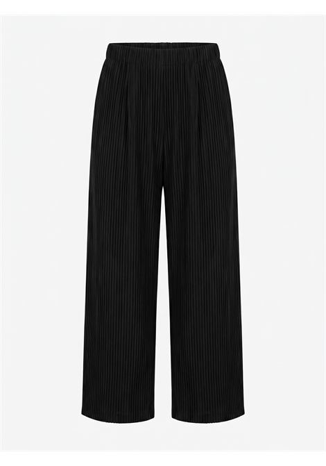 JUCCA Pantaloni Ampi Plissé in Lyocell Nero JUCCA | Pantaloni | J4354008/19003