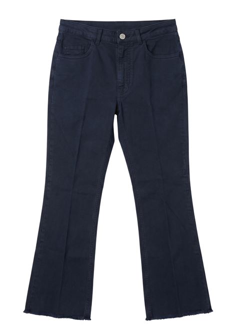 JUCCA Pantaloni a Zampetta in Cotone Stretch - Navy Blue JUCCA | Pantaloni | J4354213/90582