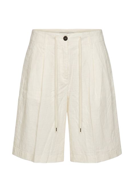 JUCCA Linen and Cotton Wide-Leg Bermuda Shorts - Cream Panna JUCCA |  | J4354253/31045