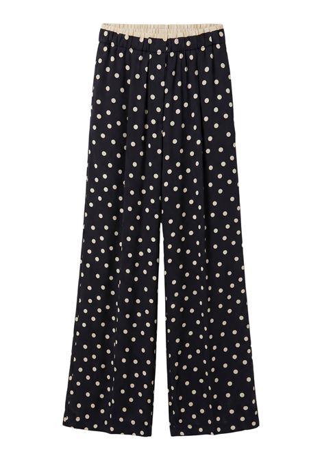 JUCCA Pantaloni Palazzo a Pois in Viscosa - Navy/Bianco JUCCA | Pantaloni | J4354277/26582