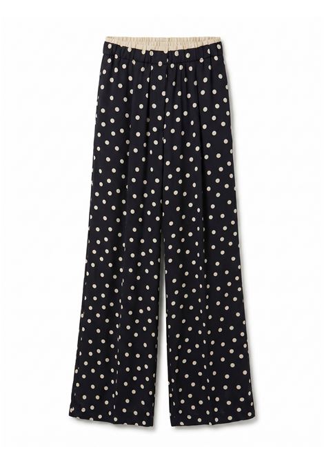 JUCCA Pantaloni Palazzo a Pois in Viscosa - Navy/Bianco JUCCA | Pantaloni | J4354277/26582