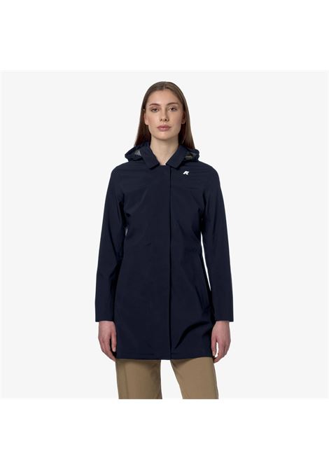 Trench K-Way Mathy Bonded Jersey da donna impermeabile con cappuccio rimovibile K-WAY | Giubbini | K7127JWK89
