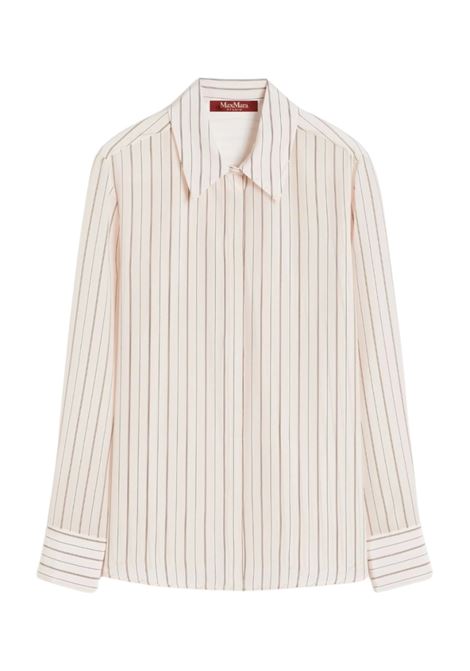 Camicia Max Mara in crêpe de Chine stampato rosa in pura seta MaxMara | CAMICIE | 2616111011600001
