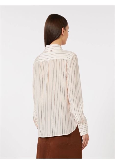 Camicia Max Mara in crêpe de Chine stampato rosa in pura seta MaxMara | CAMICIE | 2616111011600001