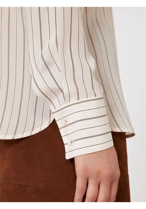 Camicia Max Mara in crêpe de Chine stampato rosa in pura seta MaxMara | CAMICIE | 2616111011600001