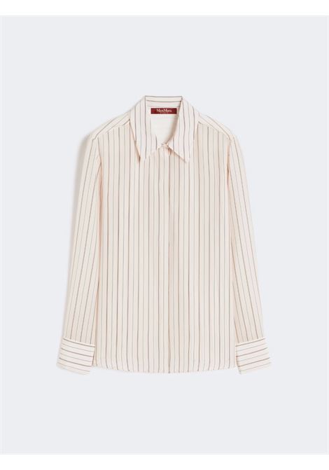 Camicia Max Mara in crêpe de Chine stampato rosa in pura seta MaxMara | CAMICIE | 2616111011600001