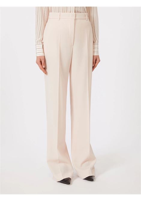 Pantalone Max Mara straight leg in lana crêpe rosa MaxMara | Pantaloni | 2616131041600047