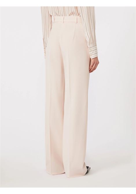 Pantalone Max Mara straight leg in lana crêpe rosa MaxMara | Pantaloni | 2616131041600047
