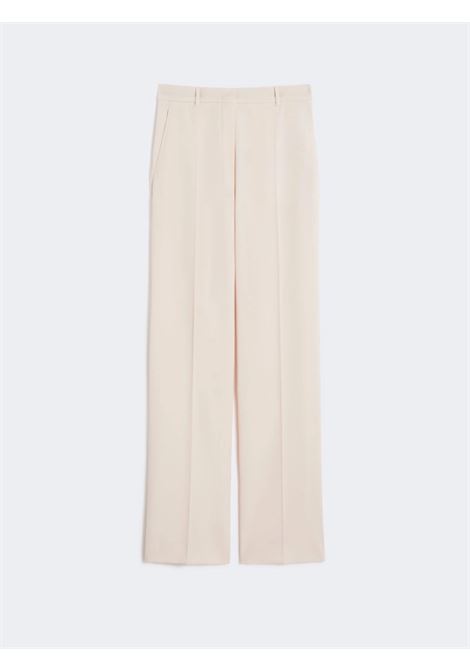 Pantalone Max Mara straight leg in lana crêpe rosa MaxMara | Pantaloni | 2616131041600047