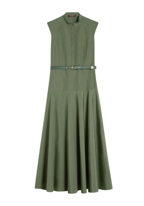 Abito Max Mara a ruota in popeline di cotone verde kaki MaxMara | Abiti | 2616221052600069