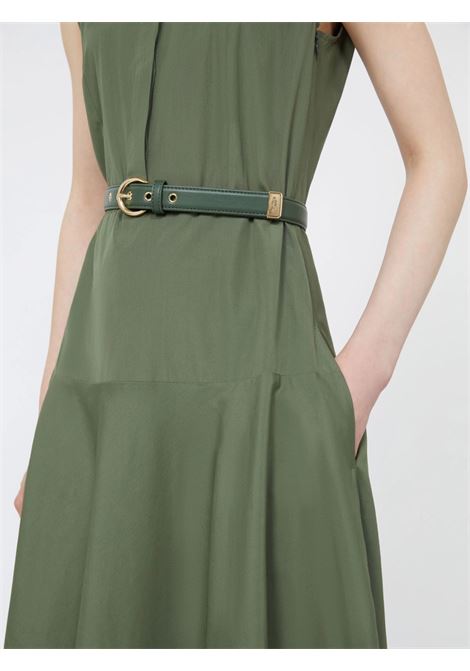 Abito Max Mara a ruota in popeline di cotone verde kaki MaxMara | Abiti | 2616221052600069