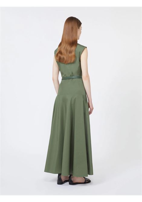 Abito Max Mara a ruota in popeline di cotone verde kaki MaxMara | Abiti | 2616221052600069