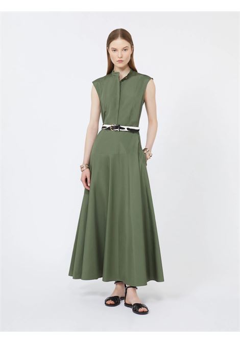 Abito Max Mara a ruota in popeline di cotone verde kaki MaxMara | Abiti | 2616221052600069