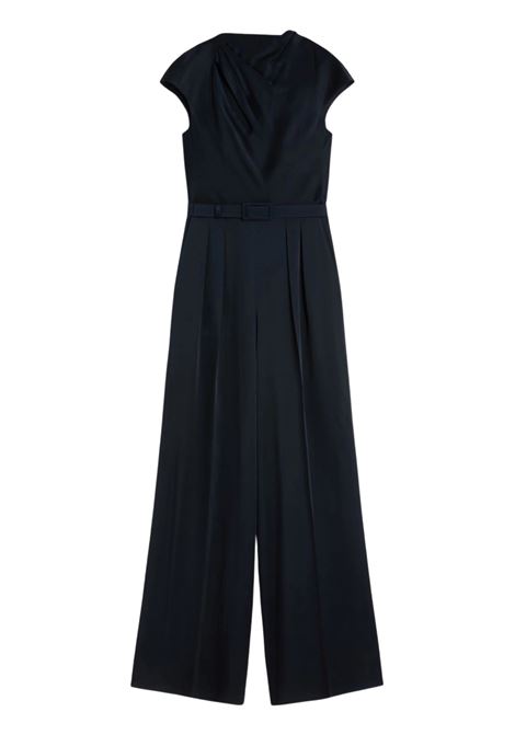 Tuta Max Mara in envers satin blu notte con cut-out e corpetto drappeggiato MaxMara | Tute & Jumpsuit | 2616241013600044