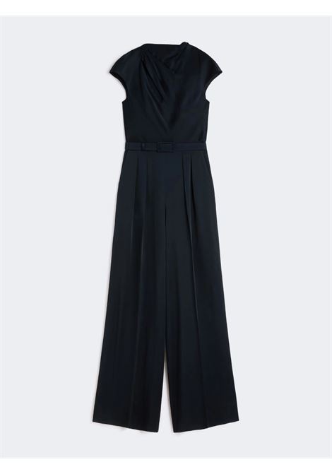 Tuta Max Mara in envers satin blu notte con cut-out e corpetto drappeggiato MaxMara | Tute & Jumpsuit | 2616241013600044