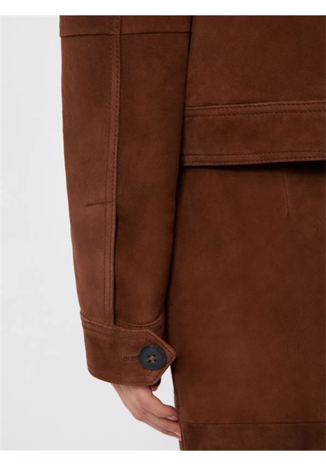 Max Mara boxy chocolate suede leather jacket MaxMara |  | 2616441021600002