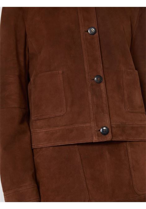 Max Mara boxy chocolate suede leather jacket MaxMara |  | 2616441021600002