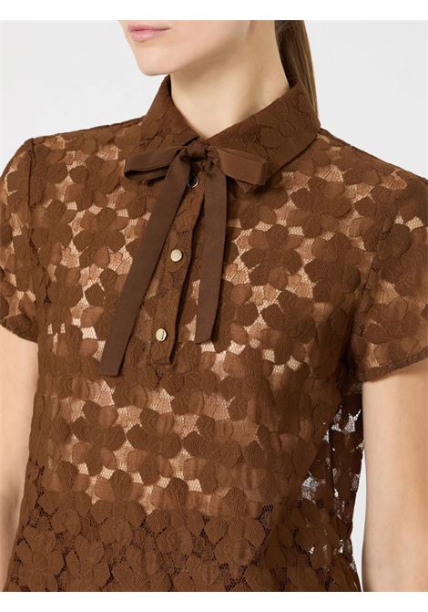 T-shirt Max Mara in pizzo a fiori geometrici con cravattino MaxMara | T-shirt | 2616941011600002