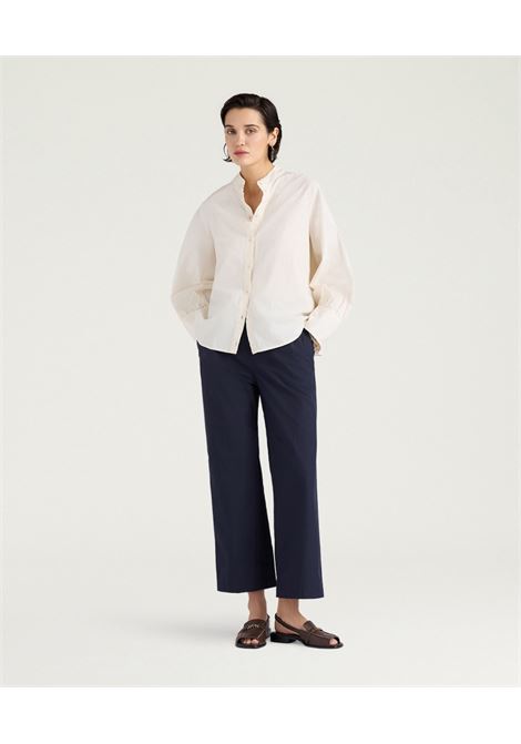 Pantaloni Cropped Vejo in Popeline Blu Oltremare MOMONI | Pantaloni | 261MMOPA0100885