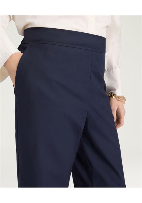 Pantaloni Cropped Vejo in Popeline Blu Oltremare MOMONI | Pantaloni | 261MMOPA0100885