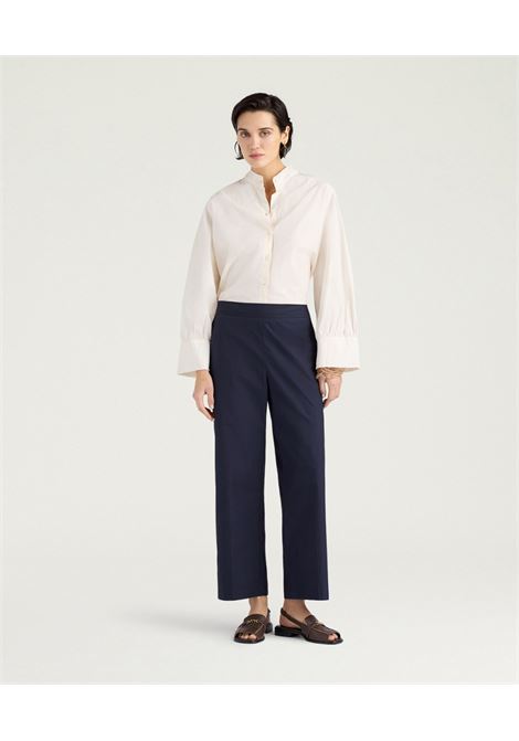 Pantaloni Cropped Vejo in Popeline Blu Oltremare MOMONI | Pantaloni | 261MMOPA0100885