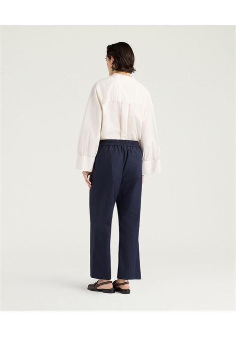 Pantaloni Cropped Vejo in Popeline Blu Oltremare MOMONI | Pantaloni | 261MMOPA0100885