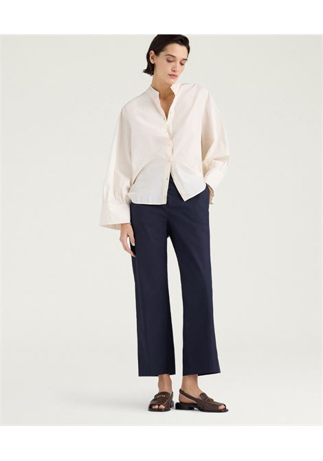 Pantaloni Cropped Vejo in Popeline Blu Oltremare MOMONI | Pantaloni | 261MMOPA0100885