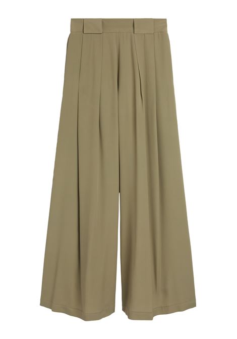 Pantaloni Aspen in crèpe acetato seta a palazzo verde salvia MOMONI | Pantaloni | 261MMOPA0190730