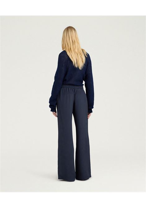 Pantaloni Palazzo Marajo in Jacquard Floreale Blu MOMONI | Pantaloni | 261MMOPA0210890