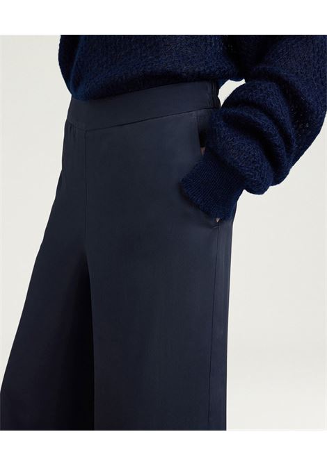 Pantaloni Palazzo Marajo in Jacquard Floreale Blu MOMONI | Pantaloni | 261MMOPA0210890