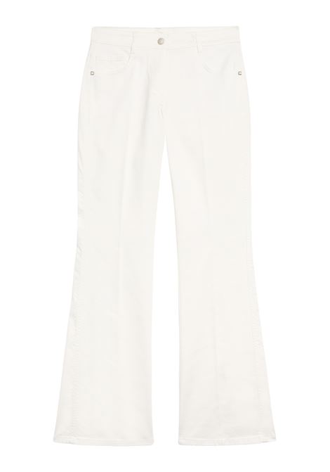 Pantaloni Luis a Zampa in Denim Stretch Bianco MOMONI | Pantaloni | 261MMOPA0470016