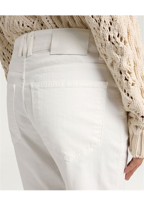 Pantaloni Luis a Zampa in Denim Stretch Bianco MOMONI | Pantaloni | 261MMOPA0470016