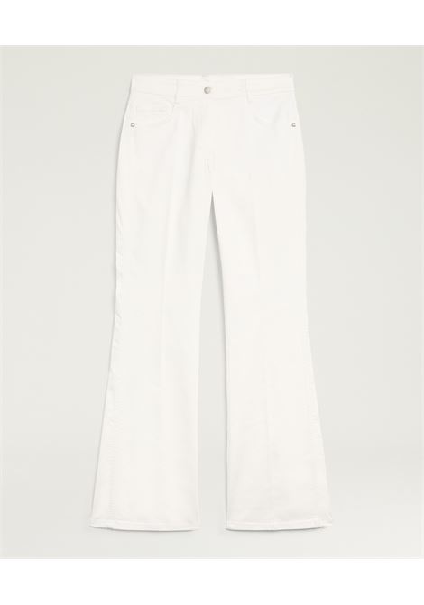 Pantaloni Luis a Zampa in Denim Stretch Bianco MOMONI | Pantaloni | 261MMOPA0470016