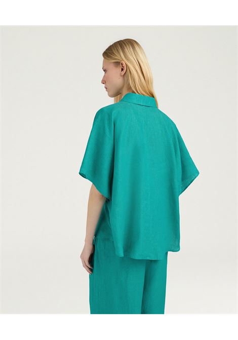 Camicia Brooklyn Boxy in Lino Smeraldo MOMONI | CAMICIE | 261MMOSH0060750