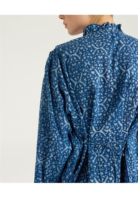 Camicia Zafiro in Voile Stampa Indaco Blu Corda MOMONI | CAMICIE | 261MMOSH0088718