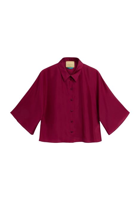 Camicia Cougr Kimono in Seta Habutai Ciclamino MOMONI | CAMICIE | 261MMOSH0200455